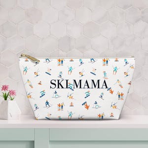 Ski Mama Makeup Bag Ski Makeup Bag Apres Ski Cosmetic Bag Gift for Skier Skiing Makeup bag Ski Gift for Her Girls Ski Trip Gifts Mama Ski