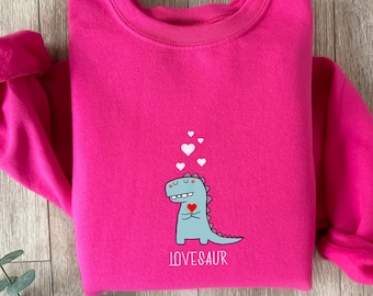Dinosaur Valentine Sweatshirt, Lovesaur Sweater, Girly Dinosaur, Dinosaur Gifts, Dinosaur Shirt Dinosaur Valentine Shirt Cute Dinosaur Shirt