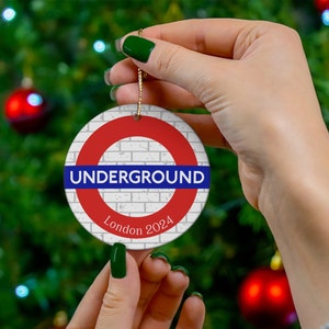 London Underground Ornament, London Christmas Ornament, London UK Christmas Ornaments, London Christmas Gift, London Christmas Souvenir