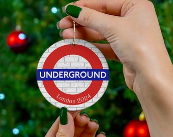 London Underground Ornament, London Christmas Ornament, London UK Christmas Ornaments, London Christmas Gift, London Christmas Souvenir