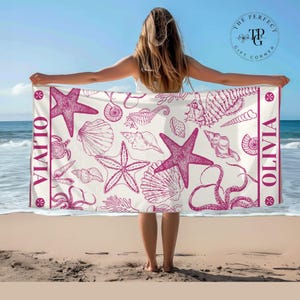 Personalized Beach Towel for a Summer Gift Custom Towel Personalized Beaching Towel Custom Name Towel for Girls Trip Towel Girls Weekend