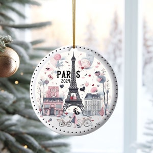 Paris Ornament 2024 Custom Paris Christmas Ornament, Vintage Ornament, Christmas Ornament, Paris France Christmas Gift, Paris Lover Gift,