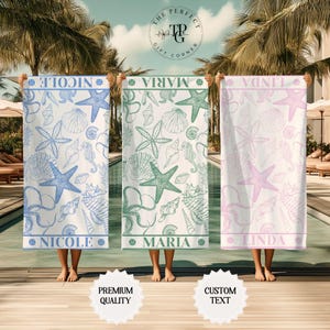 Personalized Towel for a Summer Gift Custom Beach Towel Personalized Beaching Towel Custom Name Towel for Girls Trip Towel Girls Weekend