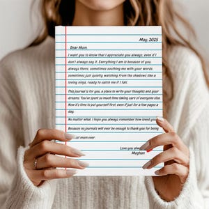 Custom Mom Gift Mother's Day Gift for Mom Gift from Kids Custom Letter to Mom Journal Mom Birthday Gift Gift for Birthday Mom Gift from Son