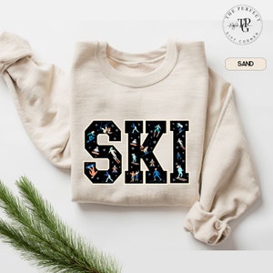Ski Sweatshirt Vintage Ski Sweatshirt Ski Sweater Mountain Sweatshirt women Ski Crewneck Winter Sweatshirt Gift for Skier Gift Winter Sport