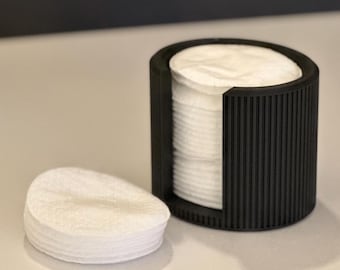 3D Printed Cotton Round Holder: Modern Skincare Storage