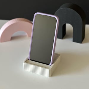 RETRO PHONE STAND 3D Printed Phone Stand Eco-Friendly Minimalist Phone Stand 3D Printed Gift Luxury House Warming Simple Phone Stand