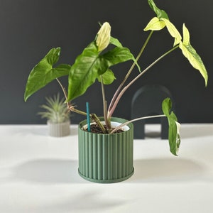 Vaso RETRO / Fioriera di lusso ecologica / Vaso per piante stampato in 3D minimalista / Vaso per piante di lusso / Con drenaggio e vassoio antigoccia