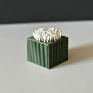 3D Printed Q-Tip Holder Modern & Elegant Bathroom Storage Minimalist Cotton Swab Organizer