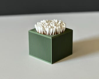 Soporte para bastoncillos de algodón impreso en 3D, moderno y elegante, organizador minimalista para el baño.