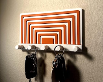 3D Printed Floating Shelf & Key Hanger: Geometric Wall Organizer