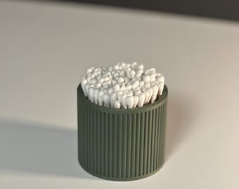 Porta hisopos redondo impreso en 3D, moderno y elegante, organizador minimalista para baño.