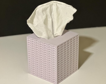 Chevron Tissue Box Cover: Minimalist 3D Printed PLA Decor