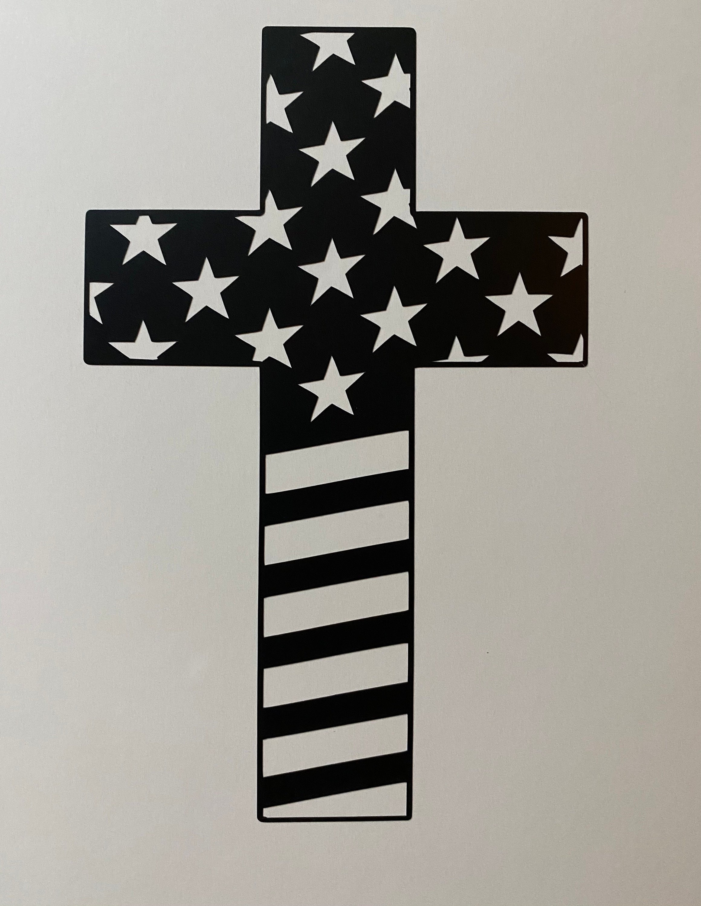 American Flag Cross Decal - Etsy