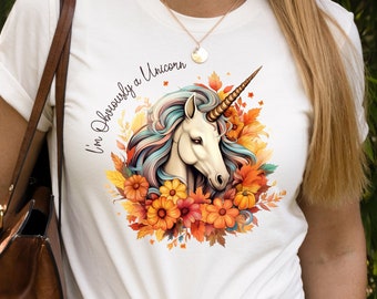 Unicorn Shirt for Women, Cute Floral Unicorn Tee, Whimsical Graphic TShirt, Fantasy Aesthetic Top, Magical Unicorn Lover Tee,Fun Unicorn Tee
