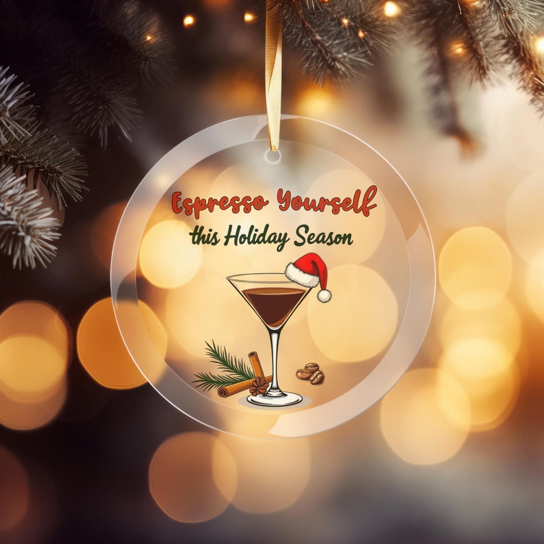 Glass Ornament, Espresso Martini Ornament, Christmas Martini, Christmas