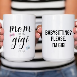 Custom Gigi Coffee Mug, Funny Gift for Gigi, Personalized Gigi Cup with Names, New Gigi Gift, First Time Gigi Present, Gigi Birthday Gift