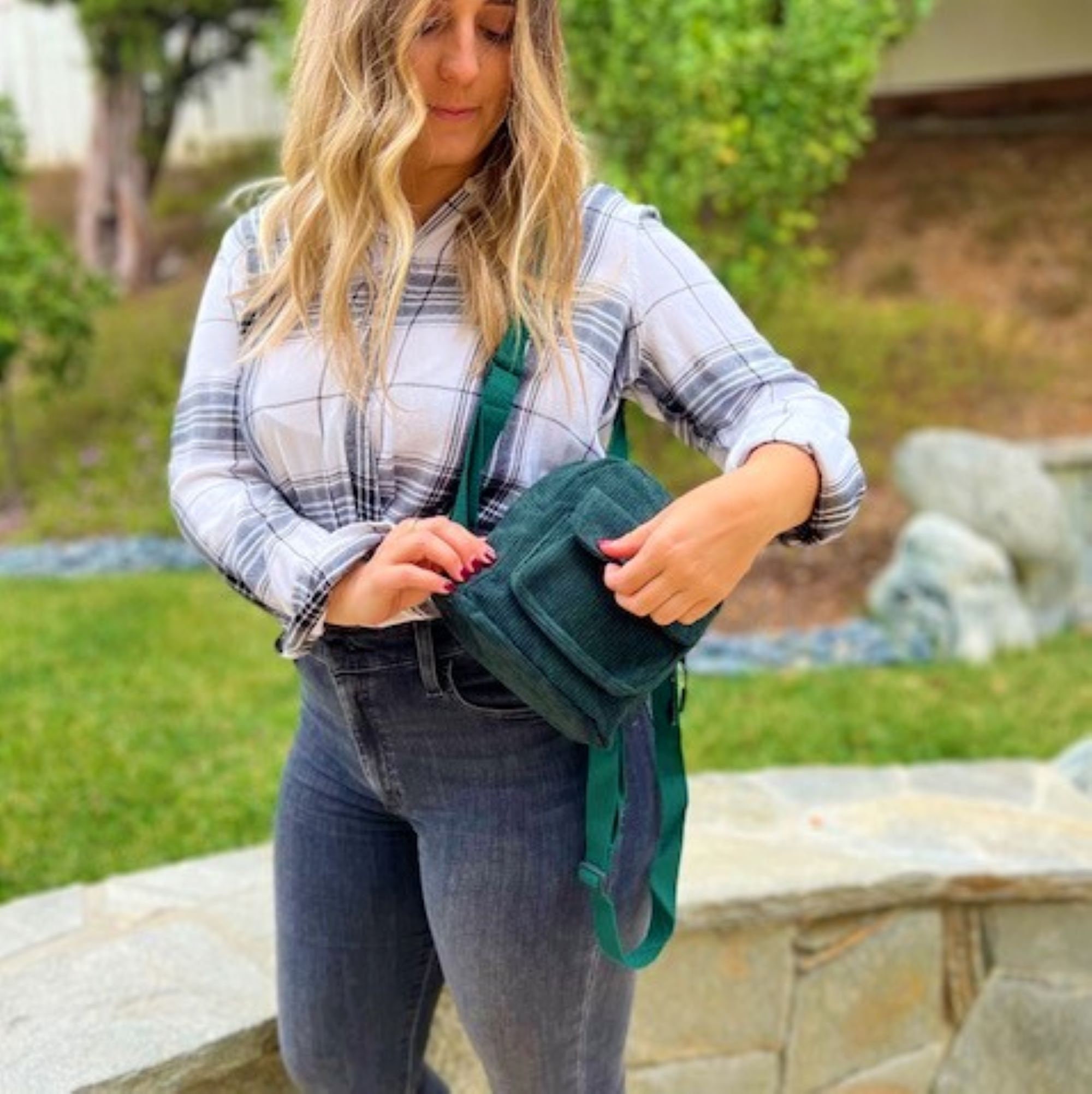1070 Corduroy Mini Backpack Purse Fashion Small Backpack Casual Daypack Corduroy vibes ?✨ Mini backpack for all your little  main image 3