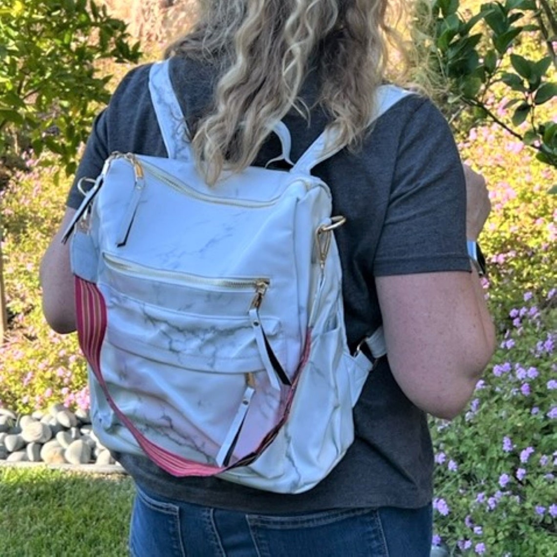 White Backpack Purse Convertible Backpack Purse Guitar Etsy