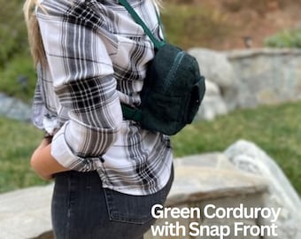 Small Green Backpack, Mini Day Bag, Mini Backpack Purse, Essentials Backpack, Little School Bag, Mini Backpack with Pockets, Mini Bag