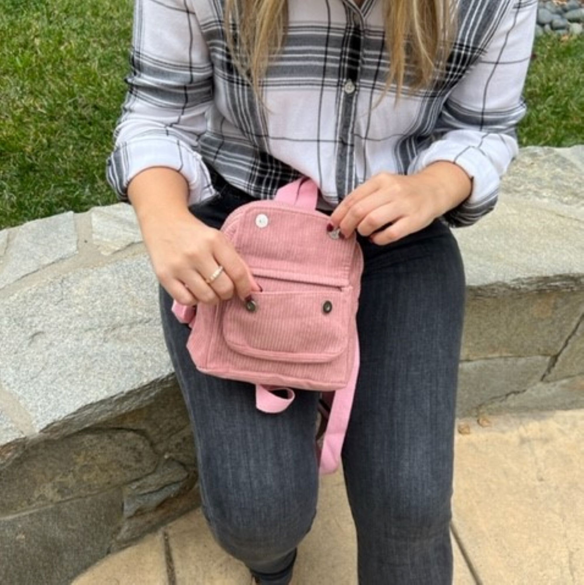 ◆EMIS◆ CORDUROY ZIP AROUND BACKPACKPINK m1037_1332409 Amazon.com: PRAGARI Aesthetic Backpack for School Cute