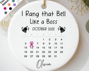 I Rang That Bell Ornament, End of Chemo Gift, Cancer Survivor Ornament, Ring the Bell Keepsake, Cancer Recovery Gift, Breast Cancer Gifts