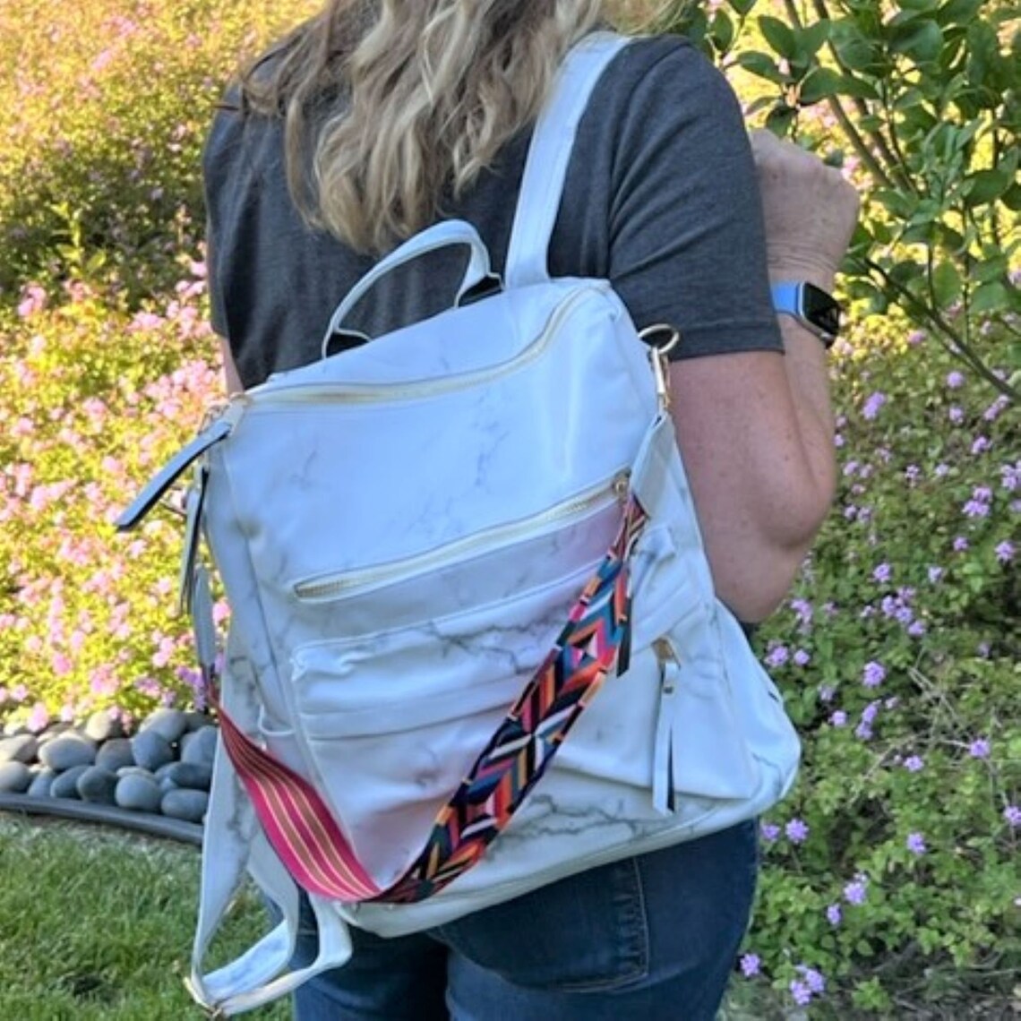 White Backpack Purse Convertible Backpack Purse Guitar Etsy