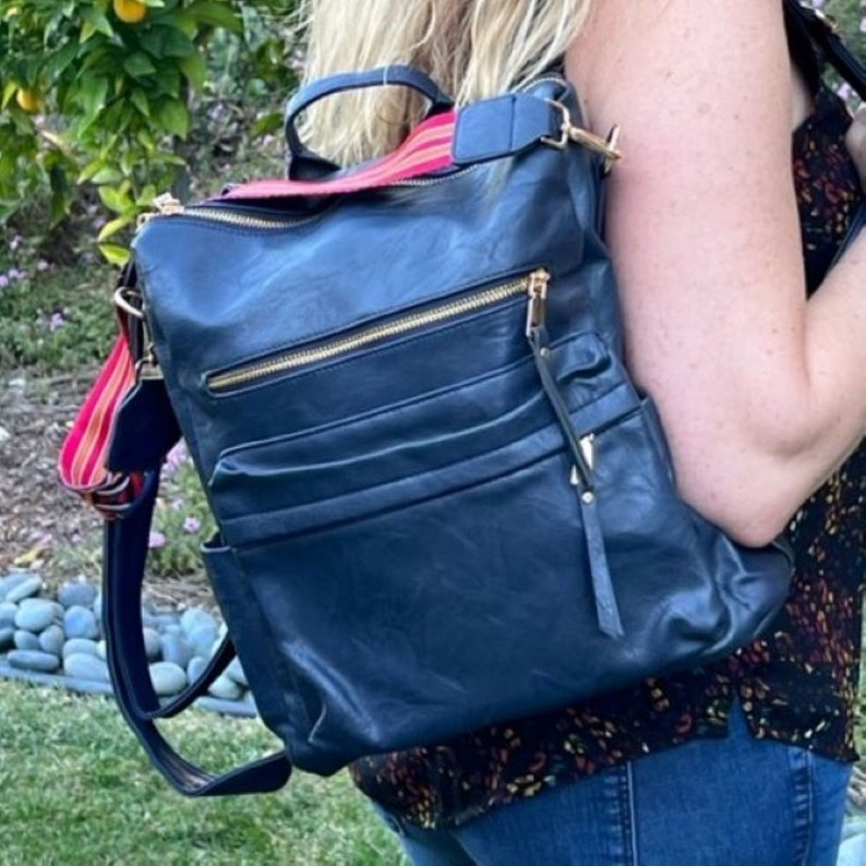 White Backpack Purse Convertible Backpack Purse Guitar Etsy