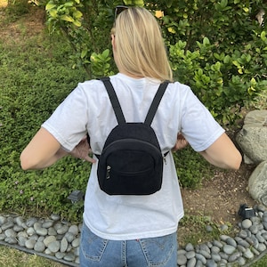 Mini Black Backpack, Mini Backpack Purse, Small Black Backpack, Little ...