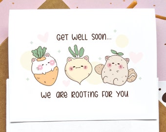 Get Well Soon We Are Rooting For You | |Take Care| Blank Greeting Card| Encouragement | Thinking of you | Best Wishes | Sympathy