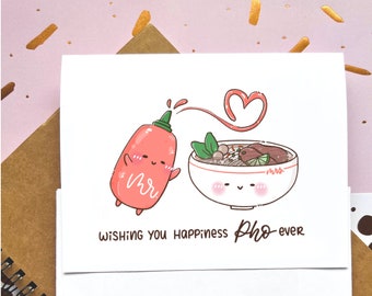 Wedding Card Wishing You Happiness Forever (Pho-ever) | Greeting Cards| Celebration| Food| Cute Card