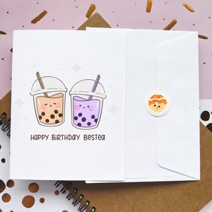 Joyeux anniversaire Besta | Carte Bestie de joyeux anniversaire | Jeu de mots | Mignon | Cartes de voeux