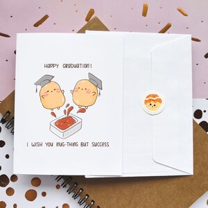 Carte de graduation heureuse mignonne | Je ne vous souhaite que du succès | Carte gourmande | Jeu de mots sur la nourriture | Cartes de vœux | Drôle | Pépites