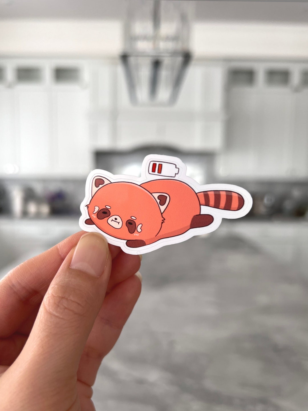 Cute Red Panda Sticker | Recharge Sticker | Kawaii Lazy Animal ...