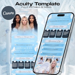 Dreamy Blue Acuity Scheduling Website Template, Canva Editable Design