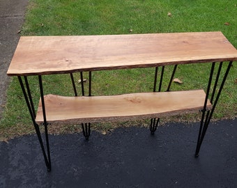 Black Cherry and Pear Table with Live Edge