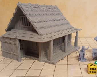 Modell "Holzhütte des Vorarbeiters" (28mm Maßstab, Fantasy Terrain, Rollenspiel Zubehör, Tabletop, Typ: Foreman's Hut/MTS08)