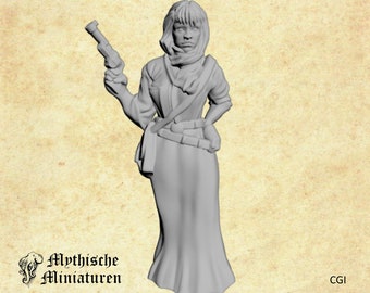 Female Adventurer (Steampunk Miniature, RPG, Tabletop)