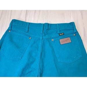 Wrangler 13MWNAM Teal Blue High Rise Straight Leg Jeans USA Women's 16x34 Rodeo image 10