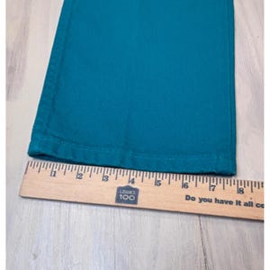 Wrangler 13MWNAM Teal Blue High Rise Straight Leg Jeans USA Women's 16x34 Rodeo image 9
