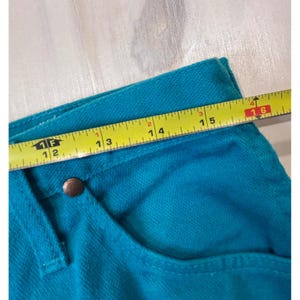Wrangler 13MWNAM Teal Blue High Rise Straight Leg Jeans USA Women's 16x34 Rodeo image 7