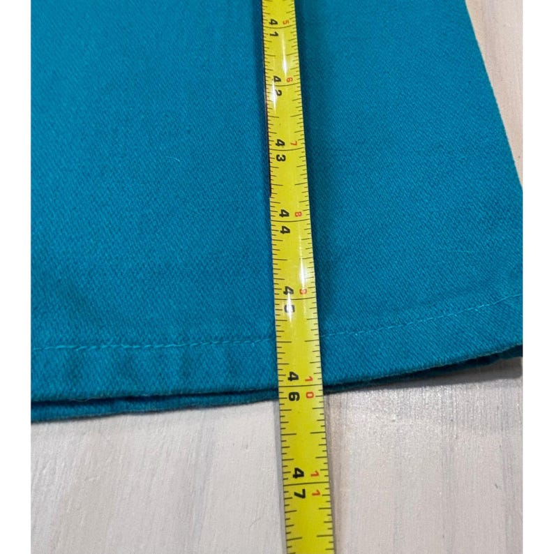 Wrangler 13MWNAM Teal Blue High Rise Straight Leg Jeans USA Women's 16x34 Rodeo image 8