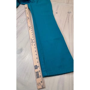 Wrangler 13MWNAM Teal Blue High Rise Straight Leg Jeans USA Women's 16x34 Rodeo image 15