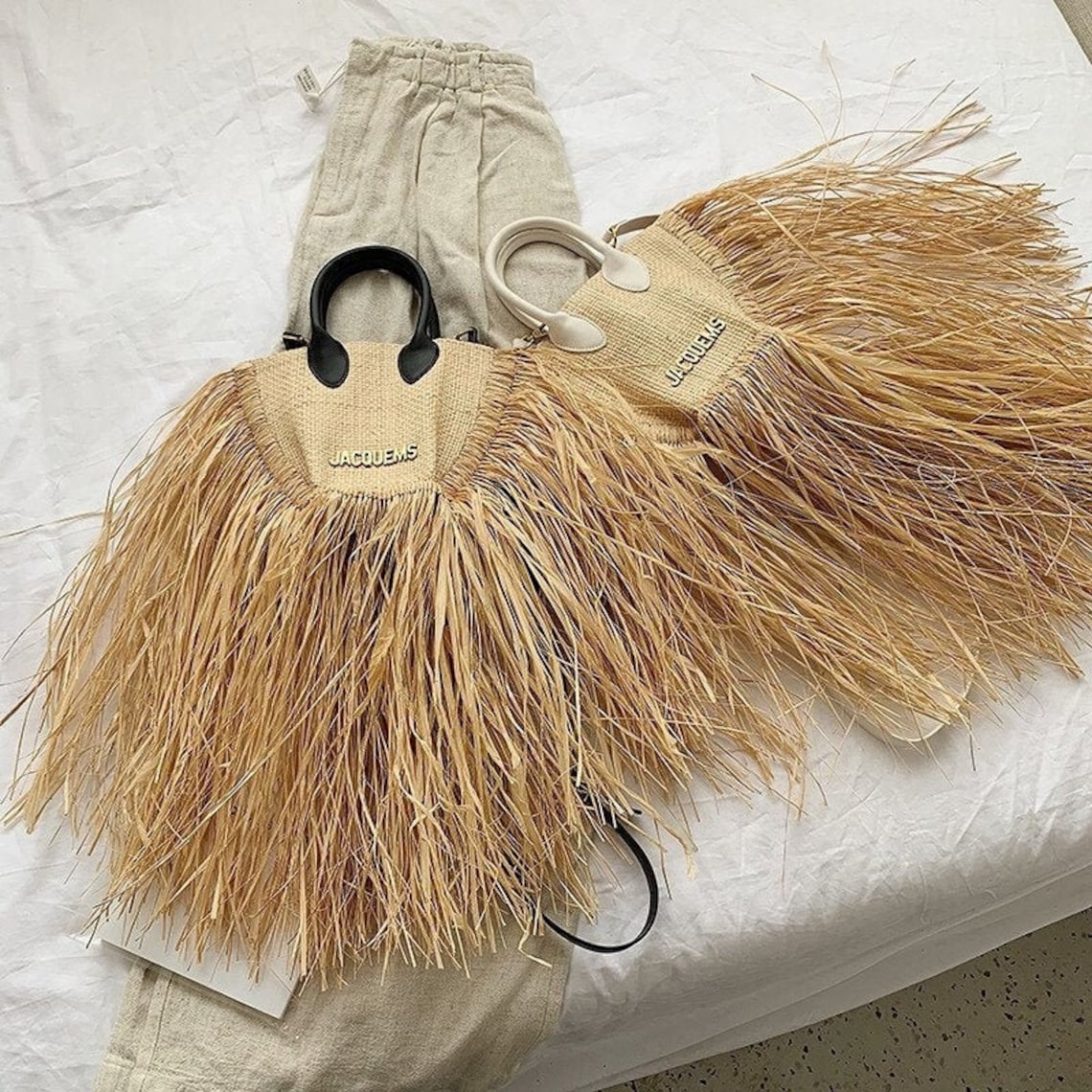 Jacquemus Straw Cross Body Bag Designer PU Leather Handbags Etsy