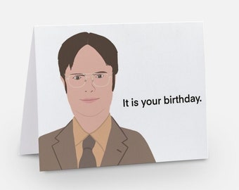 Dwight Schrute Birthday Card - Funny 'The Office' Cartoon
