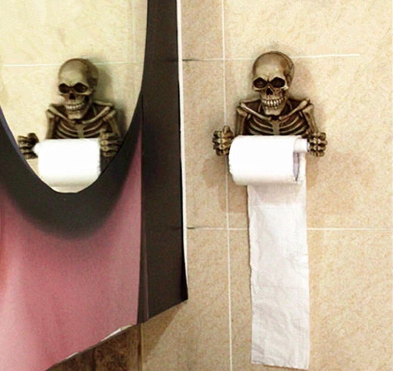 Bathroom Wall Decor Spooky Skull Toilet paper holderMedieval Etsy