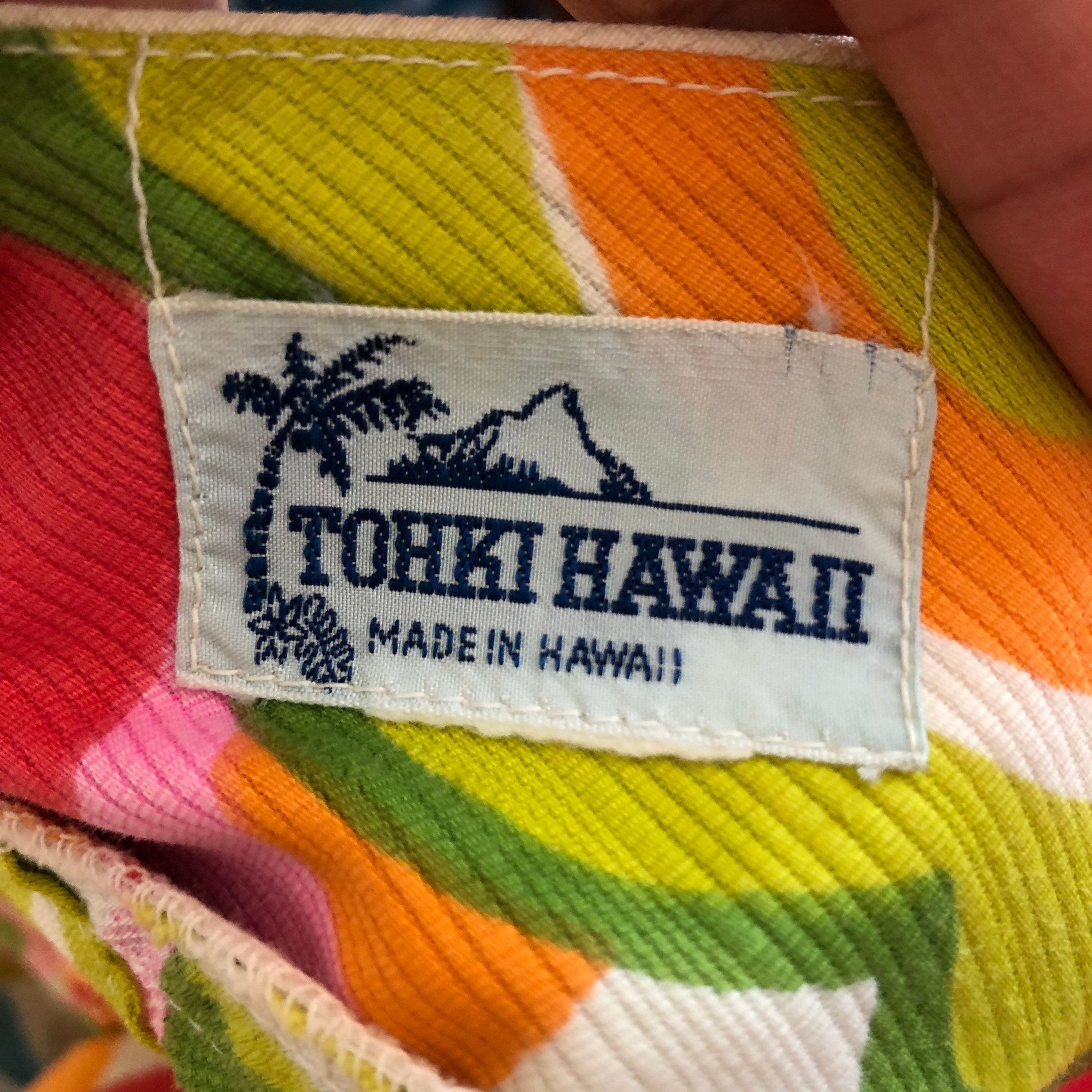 Vintage 1970s Tohki Hawaii Tiki Groovy Hawaiian Cape Dress Etsy