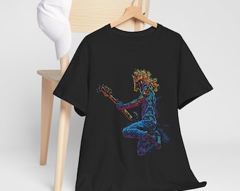 Metal Guitar Graphic T-Shirt | EVH Edition Rock Band Tee | Unisex Black Cotton Top | Gift for Musicians & Guitar Fans
