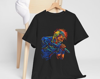 Hardcore Punk Singer Graphic T-Shirt | Unisex Black Cotton Tee | Gift for Musicians