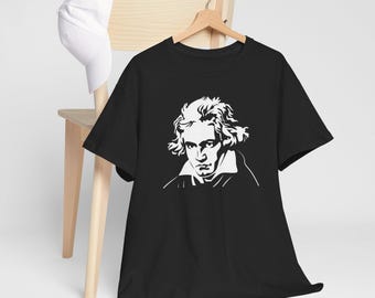 Beethoven Graphic Tee | Vintage Music Lover T-Shirt | Unisex Black Cotton Top | Gift for Musicians, Artists & Fans